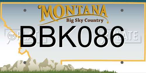 BBK086 Montana License Plate