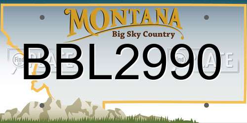 BBL2990 Montana License Plate