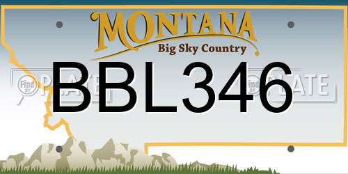 BBL346 Montana License Plate