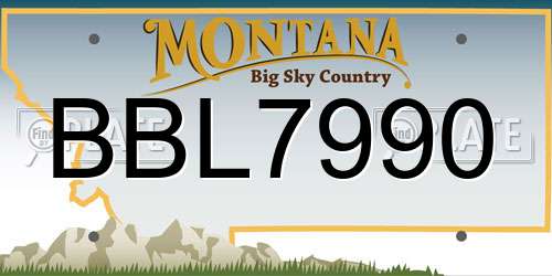 BBL7990 Montana License Plate