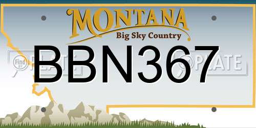 BBN367 Montana License Plate