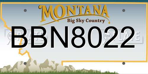 BBN8022 Montana License Plate