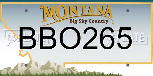 BBO265 Montana License Plate