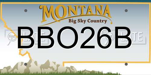 BBO26B Montana License Plate