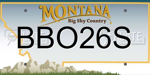 BBO26S Montana License Plate