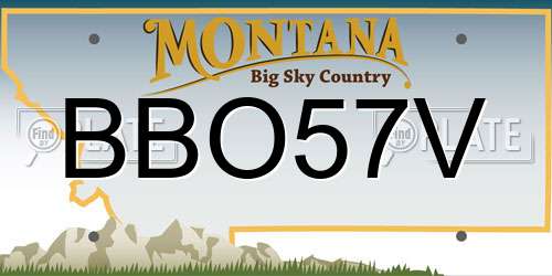 BBO57V Montana License Plate