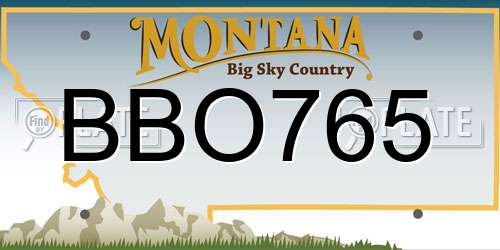 BBO765 Montana License Plate