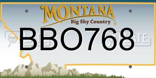 BBO768 Montana License Plate