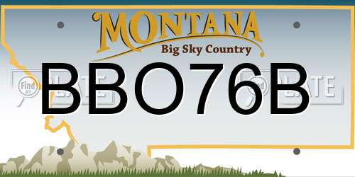 BBO76B Montana License Plate