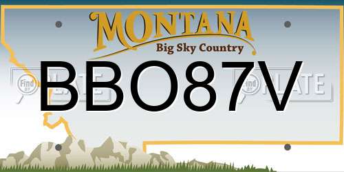 BBO87V Montana License Plate