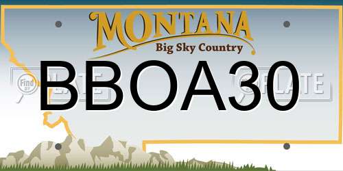 BBOA30 Montana License Plate