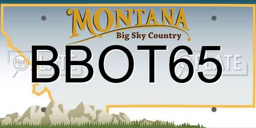 BBOT65 Montana License Plate