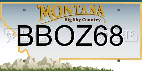 BBOZ68 Montana License Plate