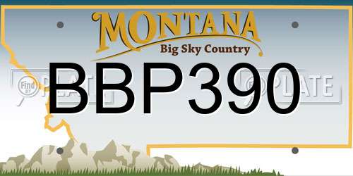 BBP390 Montana License Plate