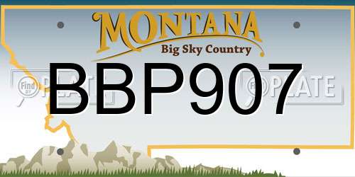 BBP907 Montana License Plate