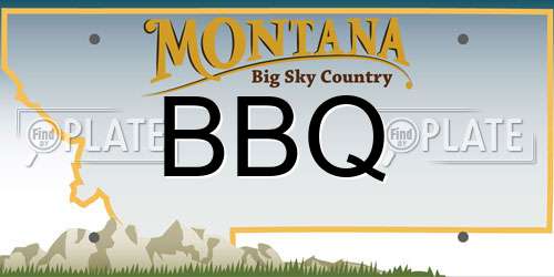 BBQ Montana License Plate
