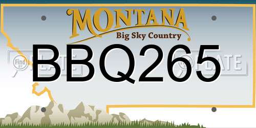 BBQ265 Montana License Plate