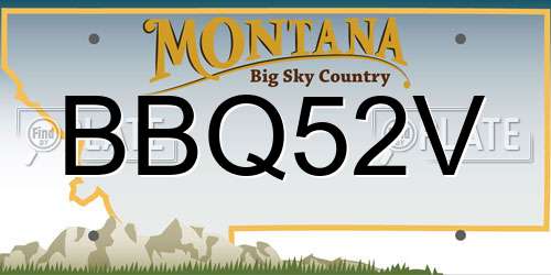 BBQ52V Montana License Plate