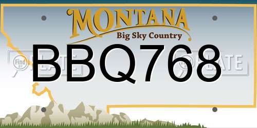 BBQ768 Montana License Plate