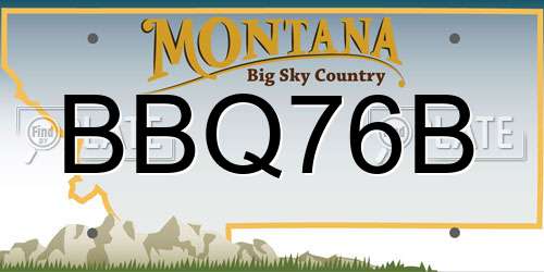 BBQ76B Montana License Plate
