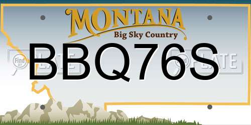 BBQ76S Montana License Plate