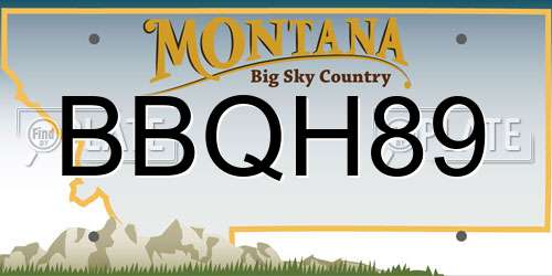 BBQH89 Montana License Plate