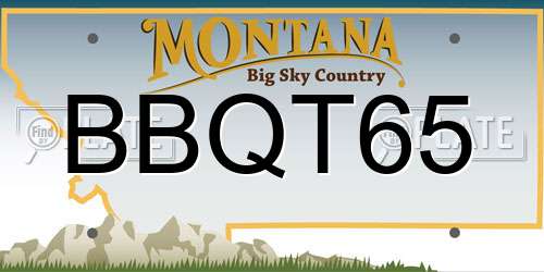 BBQT65 Montana License Plate
