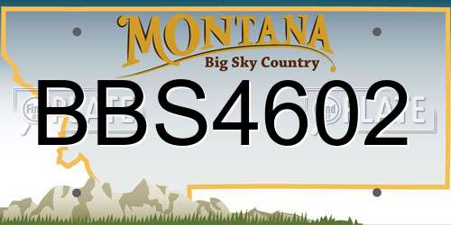 BBS4602 Montana License Plate