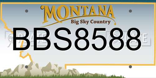 BBS8588 Montana License Plate