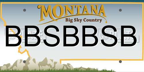 BBSBBSB Montana License Plate