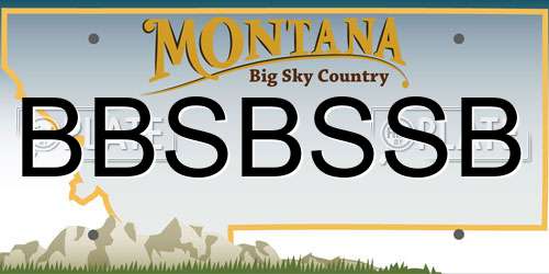 BBSBSSB Montana License Plate