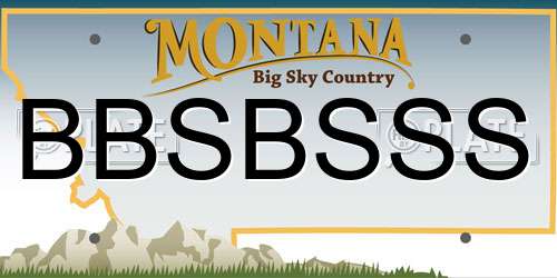 BBSBSSS Montana License Plate