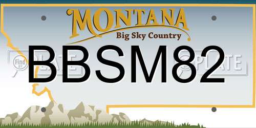 BBSM82 Montana License Plate