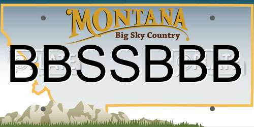 BBSSBBB Montana License Plate