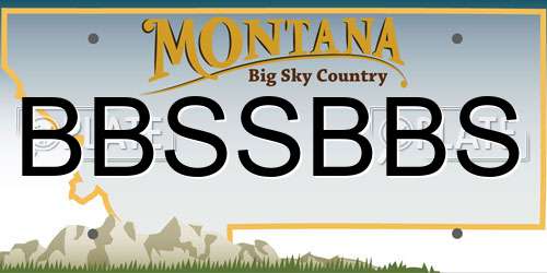 BBSSBBS Montana License Plate