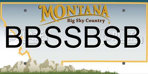 BBSSBSB Montana License Plate