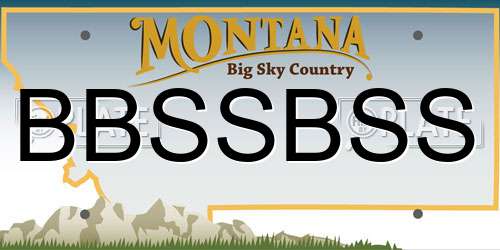 BBSSBSS Montana License Plate