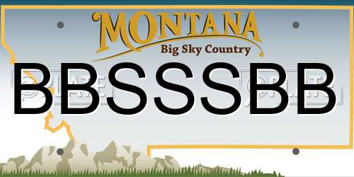 BBSSSBB Montana License Plate