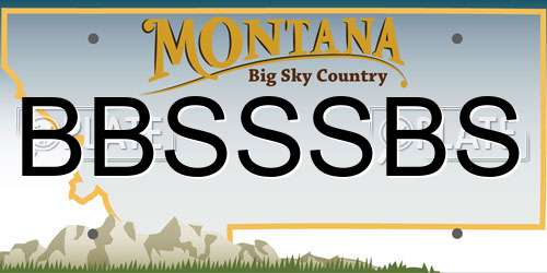 BBSSSBS Montana License Plate
