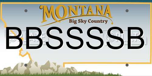 BBSSSSB Montana License Plate