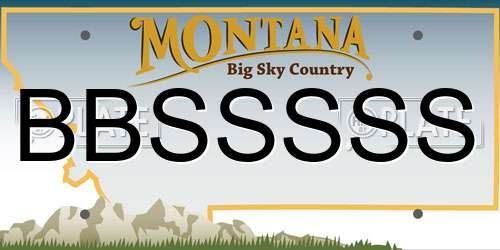 BBSSSSS Montana License Plate