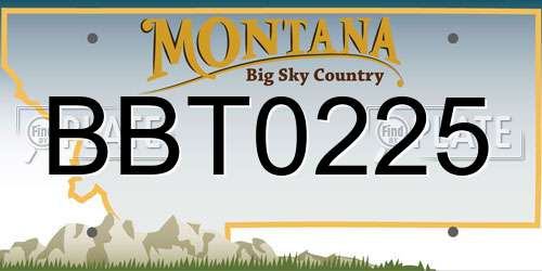 BBT0225 Montana License Plate