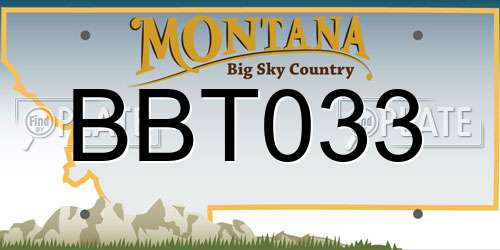 BBT033 Montana License Plate