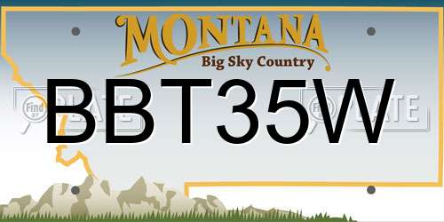 BBT35W Montana License Plate