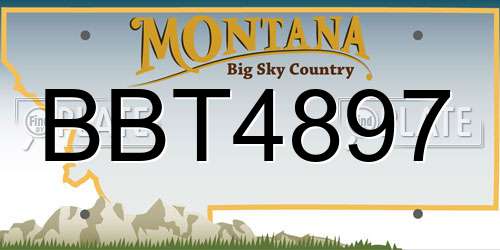 BBT4897 Montana License Plate