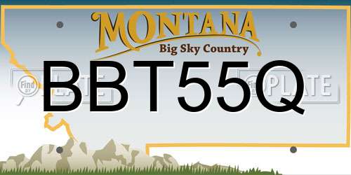 BBT55Q Montana License Plate
