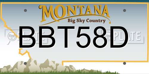 BBT58D Montana License Plate