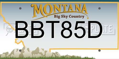 BBT85D Montana License Plate