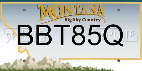 BBT85Q Montana License Plate