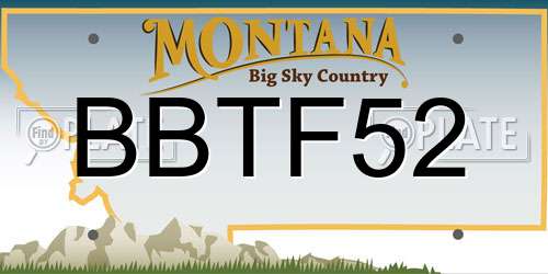 BBTF52 Montana License Plate